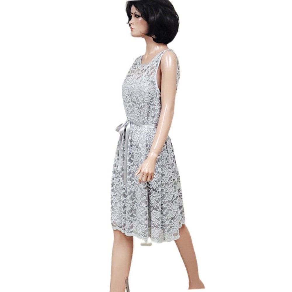 Lilliana Dove Grey Lace Dress